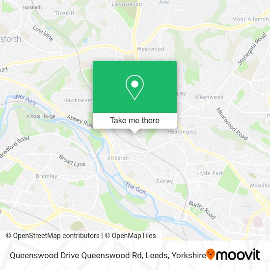 How to get to Queenswood Drive Queenswood Rd, Leeds by bus or train?