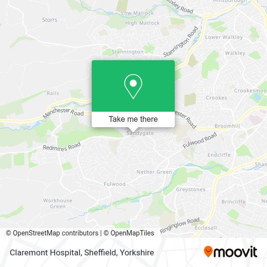 How to get to Claremont Hospital, Sheffield by bus or light rail?
