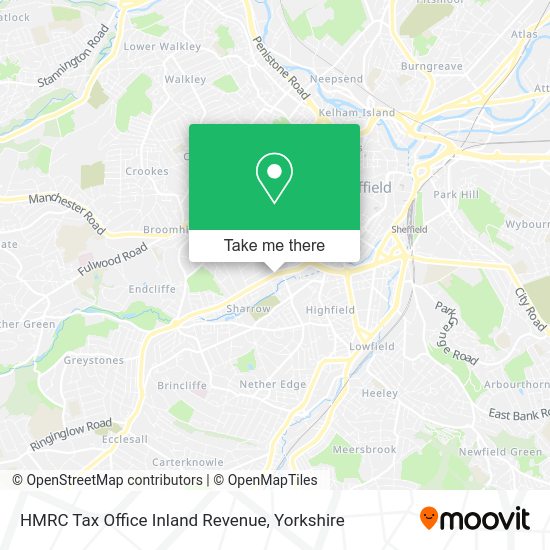 How to get to HMRC Tax Office Inland Revenue in Sheffield by bus, train