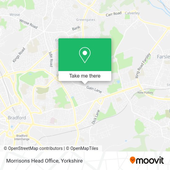 How to get to Morrisons Head Office in Bradford by Bus or Train?