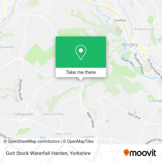 How to get to Goit Stock Waterfall Harden in Wilsden by bus or train?