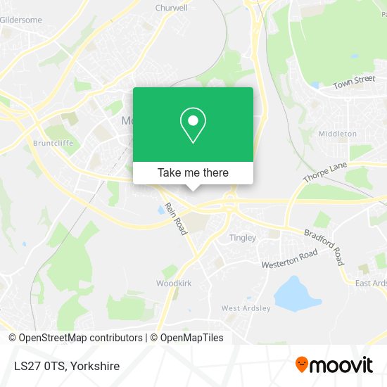 How to get to LS27 0TS in Morley by bus or train?