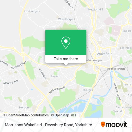 How to get to Morrisons Wakefield Dewsbury Road by bus or train?