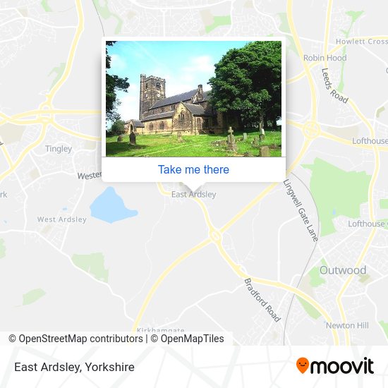 How to get to East Ardsley in Leeds by bus or train?