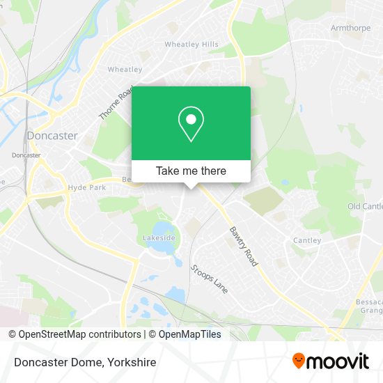 How to get to Doncaster Dome by bus or train?