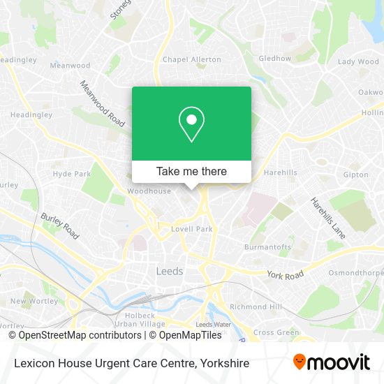 How to get to Lexicon House Urgent Care Centre in Leeds by bus or train?