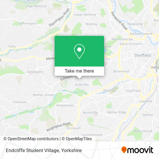 How to get to Endcliffe Student Village in Sheffield by bus, light rail