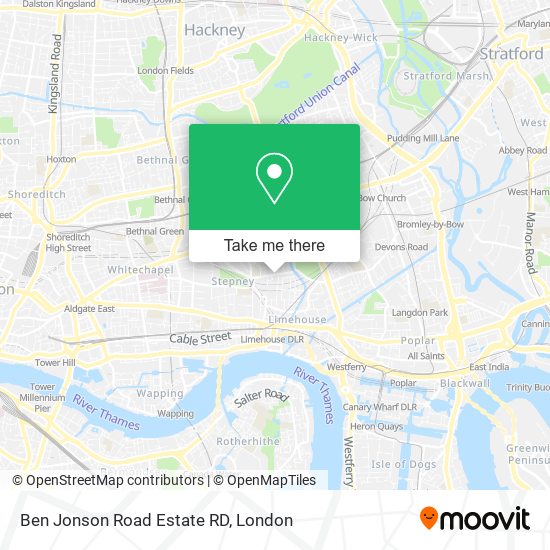 How to get to Ben Jonson Road Estate RD in Stepney by Bus, Tube, Train