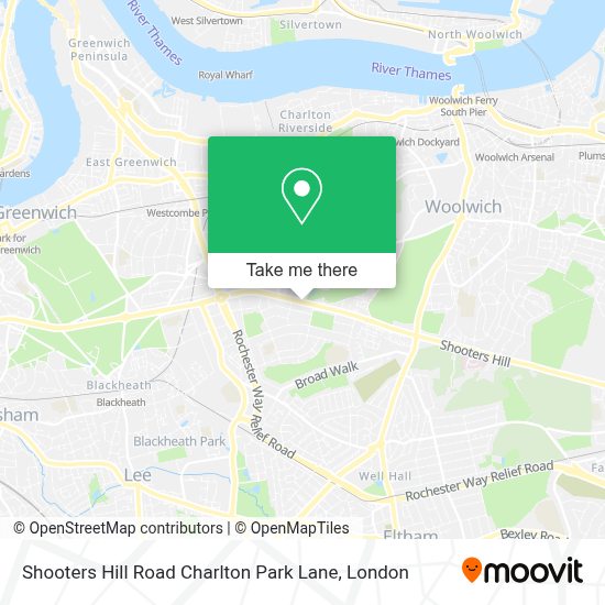 How to get to Shooters Hill Road Charlton Park Lane by bus, train or DLR?