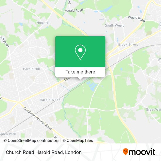 How to get to Church Road Harold Road in Harold Wood by bus, train or Tube?