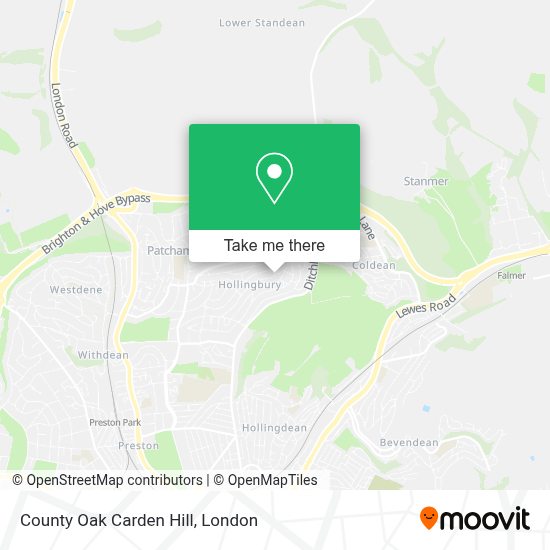 How to get to County Oak Carden Hill in Brighton And Hove by bus or train?