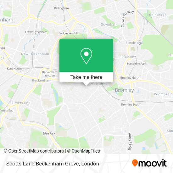 How to get to Scotts Lane Beckenham Grove in Bromley by bus or train?