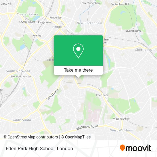 How to get to Eden Park High School in Elmers End by bus, train or