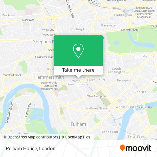 How to get to Pelham House in West Kensington by Tube, Bus or Train?