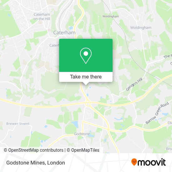 How to get to Godstone Mines in Tandridge by bus or train?