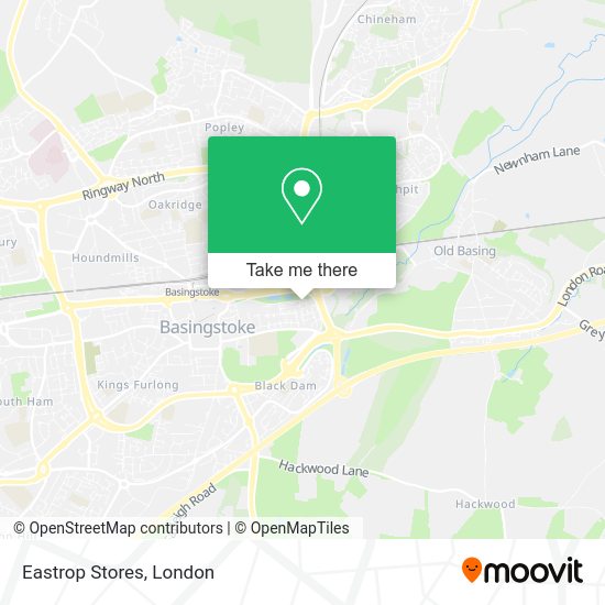 How to get to Eastrop Stores in Basingstoke by train or bus?