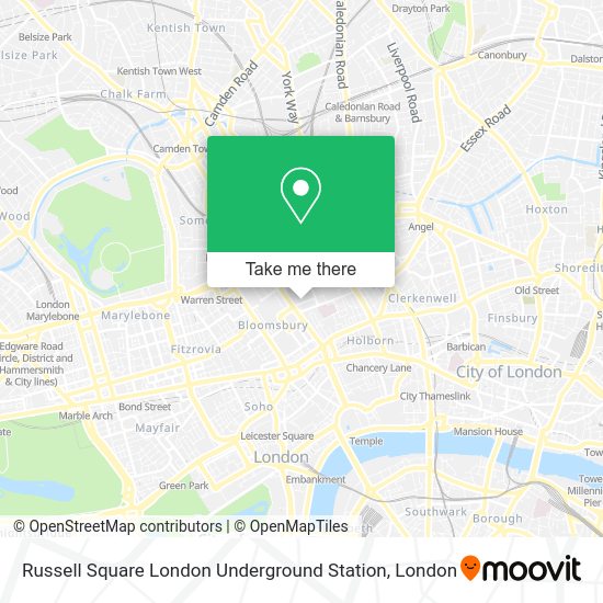 How to get to Russell Square London Underground Station in Bloomsbury