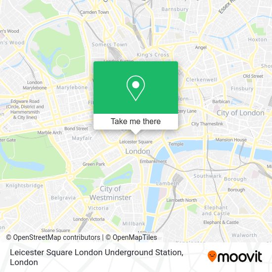 How to get to Leicester Square London Underground Station in Soho by Tube, bus or train?