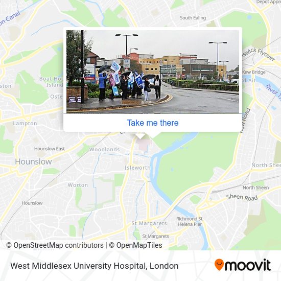 How to get to West Middlesex University Hospital in Isleworth by bus