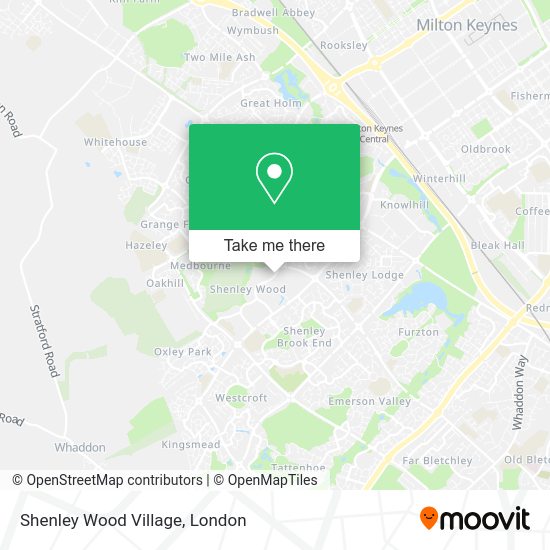 How to get to Shenley Wood Village in Milton Keynes by bus or train?