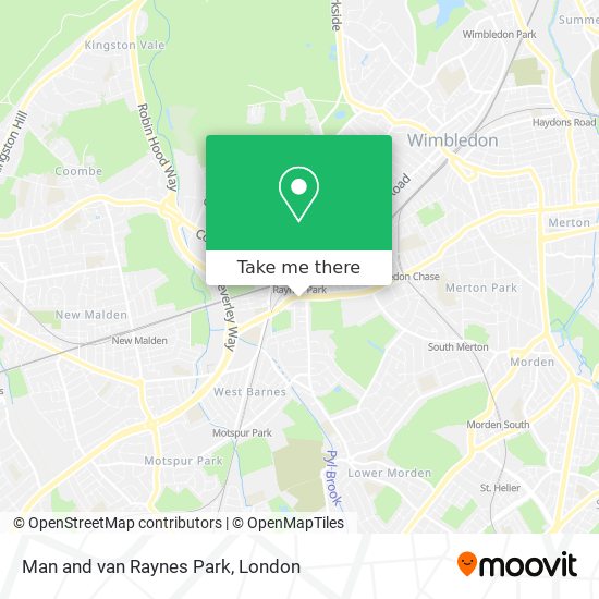 How to get to Man and van Raynes Park in Cottenham Park by Train, Bus