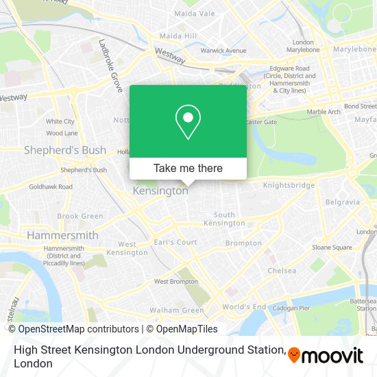 How to get to High Street Kensington London Underground Station by Tube