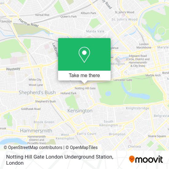 How to get to Notting Hill Gate London Underground Station by Tube, bus