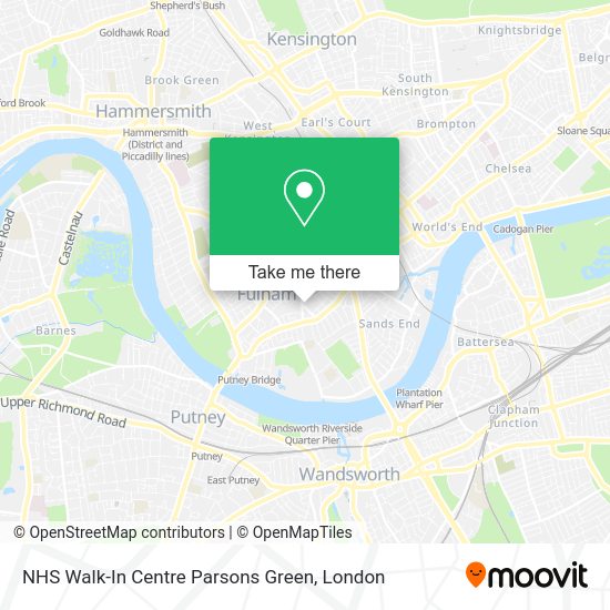 How to get to NHS WalkIn Centre Parsons Green in Fulham by Tube, bus