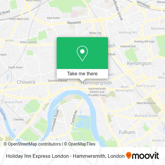 How to get to Holiday Inn Express London Hammersmith by bus, Tube or