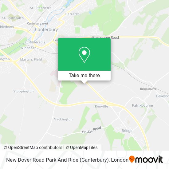How to get to New Dover Road Park And Ride (Canterbury) by bus or train?