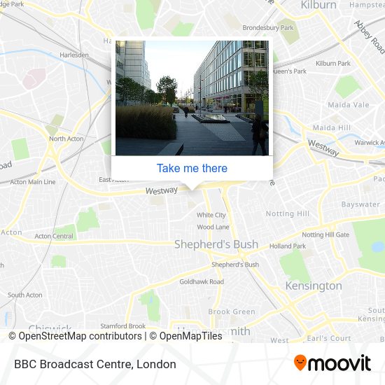 How to get to BBC Broadcast Centre in White City by Tube, bus or train?
