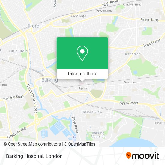 How to get to Barking Hospital in Upney by bus, Tube or train?