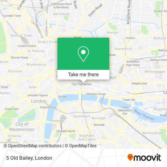 How to get to 5 Old Bailey in City Of London by bus, Tube, train or DLR?