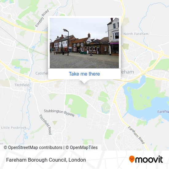 How to get to Fareham Borough Council in London by train or bus?