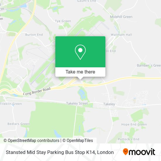 How to get to Stansted Mid Stay Parking Bus Stop K14 by bus, train or Tube?