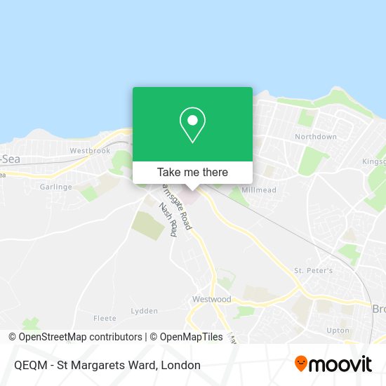 How to get to QEQM St Margarets Ward in Margate by bus or train?
