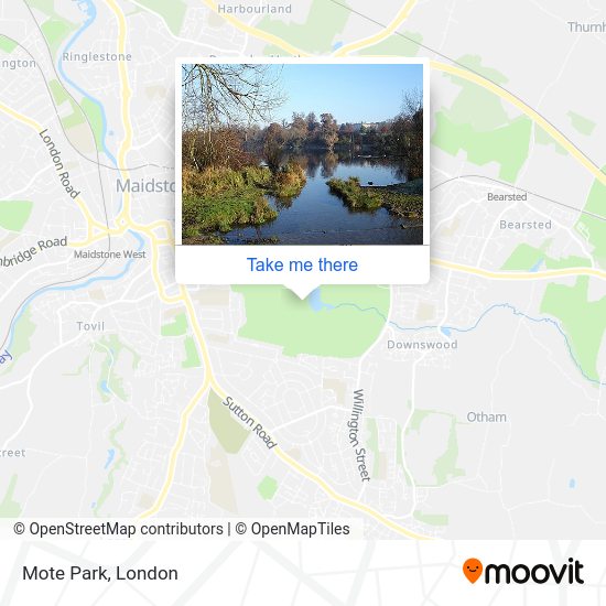 How to get to Mote Park in Maidstone by bus or train?