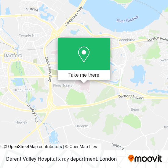 How to get to Darent Valley Hospital x ray department in Greenhithe by