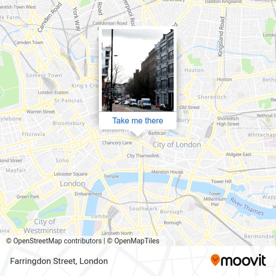 How to get to Farringdon Street in City Of London by bus, Tube, train
