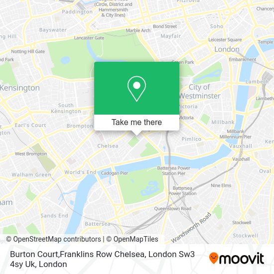 How to get to Burton Court,Franklins Row Chelsea, London Sw3 4sy Uk by