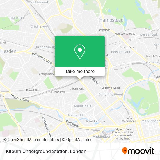 How to get to Kilburn Underground Station by bus, train or Tube?