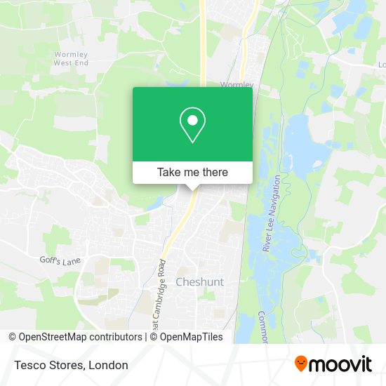How to get to Tesco Stores in Cheshunt by Bus or Train?