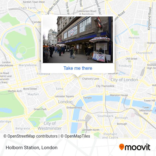 How to get to Holborn Station in Bloomsbury by Tube, bus or train?