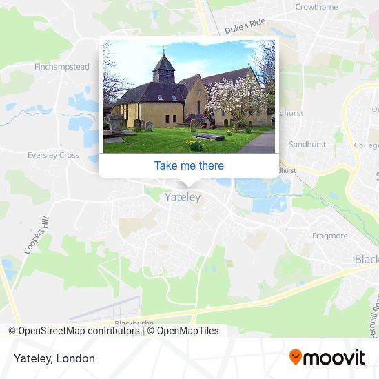 How to get to Yateley in Hart by bus or train?