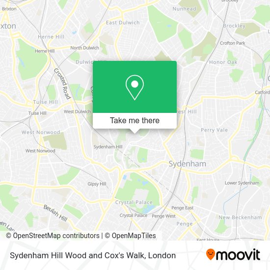How to get to Sydenham Hill Wood and Cox's Walk in Dulwich by Bus