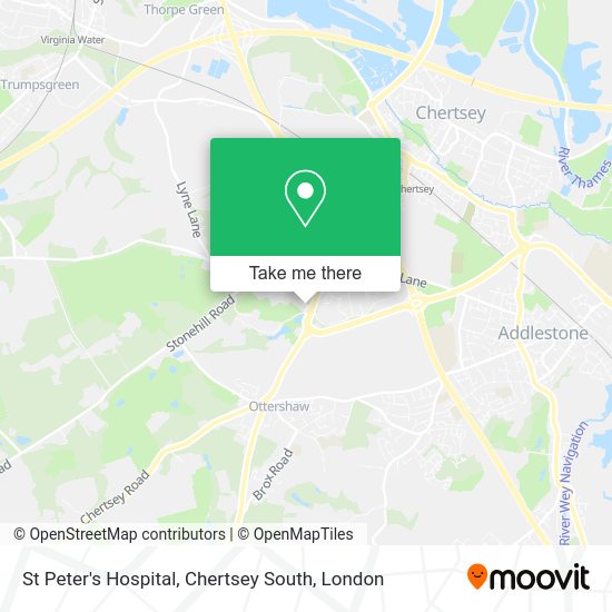 How to get to St Peter's Hospital, Chertsey South in Runnymede by bus