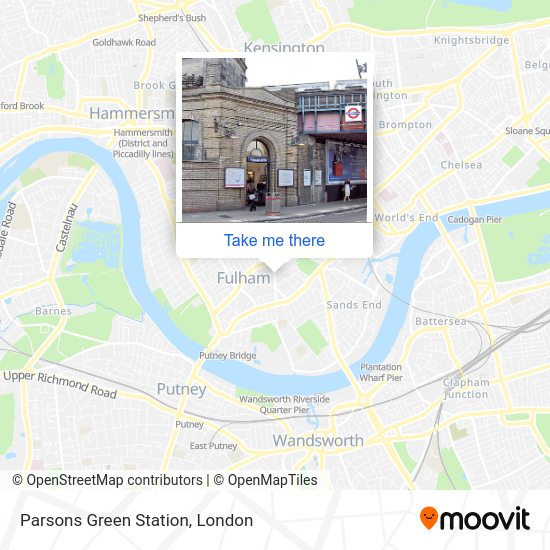 How to get to Parsons Green Station in Fulham by Tube, bus or train?
