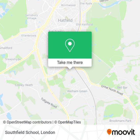 How to get to Southfield School in Hatfield (Herts) by Bus or Train?