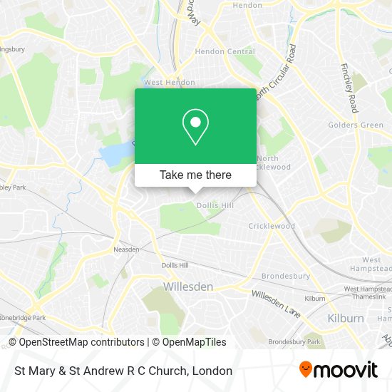How to get to St Mary & St Andrew R C Church in Dollis Hill by bus