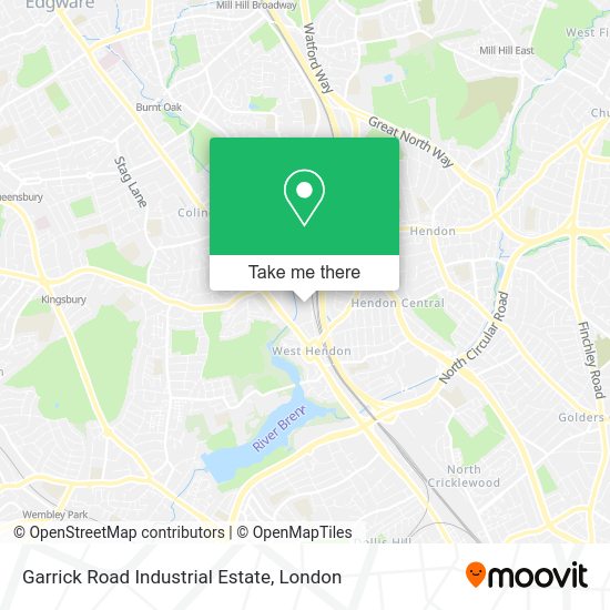 How to get to Garrick Road Industrial Estate in Hendon by bus, train or Tube?
